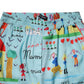 Dolce & Gabbana Light Blue Drawing Mid Waist Wide Leg Pants