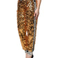 Dolce & Gabbana Metallic Gold DG Logo Sequined Jogger Pants