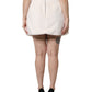 Dolce & Gabbana Off White Faux Fur High Waisted Mini Skirt