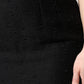 Dolce & Gabbana Black Wool Fringe High Waist Pencil Mini Skirt
