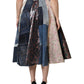Dolce & Gabbana Multicolor Patchwork High Waisted Midi Skirt