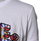 Dolce & Gabbana White Cotton Logo Print Round Neck T-shirt