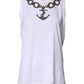 Dolce & Gabbana White Cotton Anchor Chain Embroidery Tank Top