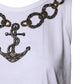 Dolce & Gabbana White Cotton Anchor Chain Embroidery Tank Top