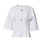 Dolce & Gabbana White Cotton Blend 3/4 Sleeves Blouse Top