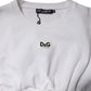 Dolce & Gabbana White Cotton Blend 3/4 Sleeves Blouse Top