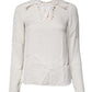 Dolce & Gabbana Cream Floral Lace Long Sleeves Blouse Top