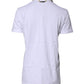 Dolce & Gabbana White Cotton Silk Blend Ascot Collar T-shirt