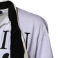Dolce & Gabbana White Cotton Silk Blend Ascot Collar T-shirt