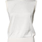 Dolce & Gabbana Cream Sleeveless Silk Round Neck Tank Top