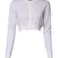 Dolce & Gabbana Cream Cashmere Knit Cropped Cardigan Sweater