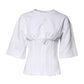 Dolce & Gabbana White Cotton Blend 3/4 Sleeves Blouse Top