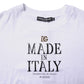 Dolce & Gabbana White Printed Round Neck Top Cotton T-shirt