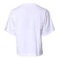 Dolce & Gabbana White Printed Round Neck Top Cotton T-shirt