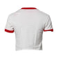 Dolce & Gabbana White Printed Round Neck Cropped Top T-shirt