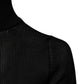 Dolce & Gabbana Black Knit Long Sleeves Turtleneck Slim Top