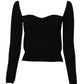 Dolce & Gabbana Black Square Neckline Long Sleeves Sweater