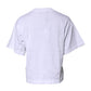 Dolce & Gabbana White Printed Round Neck Top Cotton T-shirt
