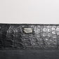 Dolce & Gabbana Black Leather Logo Plaque Zip Around Continental Wallet