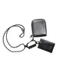 Dolce & Gabbana Black Leather Lanyard Zip Around Card Holder Wallet