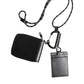 Dolce & Gabbana Black Leather Lanyard Zip Around Card Holder Wallet