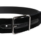 Dolce & Gabbana Black Cotton Silver Tone Metal Buckle Belt