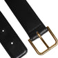 Dolce & Gabbana Black Leather Metal Buckle Classic Belt