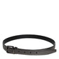 Dolce & Gabbana Black Leather Classic Metal Logo Buckle Belt