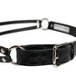 Dolce & Gabbana Black Exotic Leather Metal Logo Buckle Belt