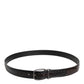 Dolce & Gabbana Black Brown Leather Classic Metal Buckle Belt