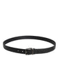 Dolce & Gabbana Black Calf Leather Classic Metal Buckle Belt