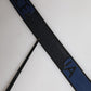 Dolce & Gabbana Black Blue Polyester Printed Metal Buckle Belt