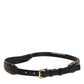 Dolce & Gabbana Black Leopard Classic Gold Metal Buckle Belt