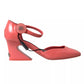 Dolce & Gabbana Peach Leather Ankle Strap Heels Sandals Shoes