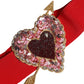Dolce & Gabbana Red Stretch Wide Waist Heart Embellished Belt