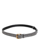 Dolce & Gabbana Silver Logo Engraved Metal Waist Buckle Belt