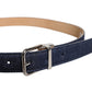 Dolce & Gabbana Blue Denim Silver Logo Metal Waist Buckle Belt