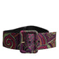 Dolce & Gabbana Multicolor Floral Jacquard Wide Waist Belt
