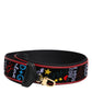 Dolce & Gabbana Black Cotton Printed Bag Shoulder Strap