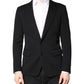 Dolce & Gabbana Black Wool Slim Fit Coat Blazer Jacket Suit