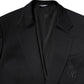 Dolce & Gabbana Black Wool Slim Fit Coat Blazer Jacket Suit