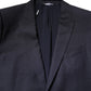 Dolce & Gabbana Black Wool Single Breasted Coat Blazer Suit