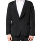 Dolce & Gabbana Black Silk Single Breasted Coat Blazer Suit