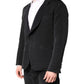 Dolce & Gabbana Black Silk Single Breasted Coat Blazer Suit