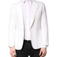Dolce & Gabbana White Single Breasted Men Coat Blazer Suit