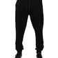 Dolce & Gabbana Black Cotton Mid Waist Jogger Sweatpants Pants