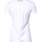 Dolce & Gabbana White Graphic Print Cotton Crew Neck T-shirt