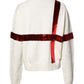 Dolce & Gabbana White Sequined Crew Neck Pullover Sweater