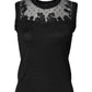 Dolce & Gabbana Black Lace Sheer Crew Neck Sleeveless Top