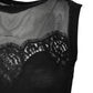 Dolce & Gabbana Black Lace Sheer Crew Neck Sleeveless Top